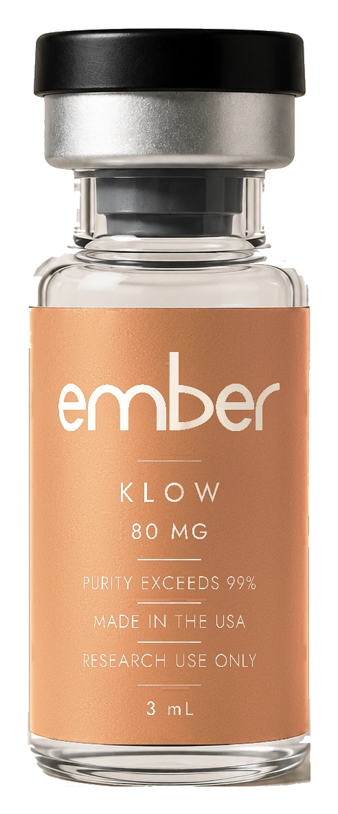 EMBER KLOW 80 MG research vial, transparent background