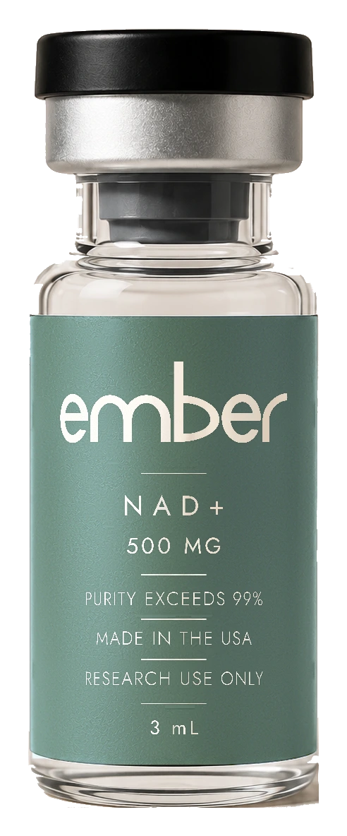 EMBER NAD 500 MG research vial, transparent background