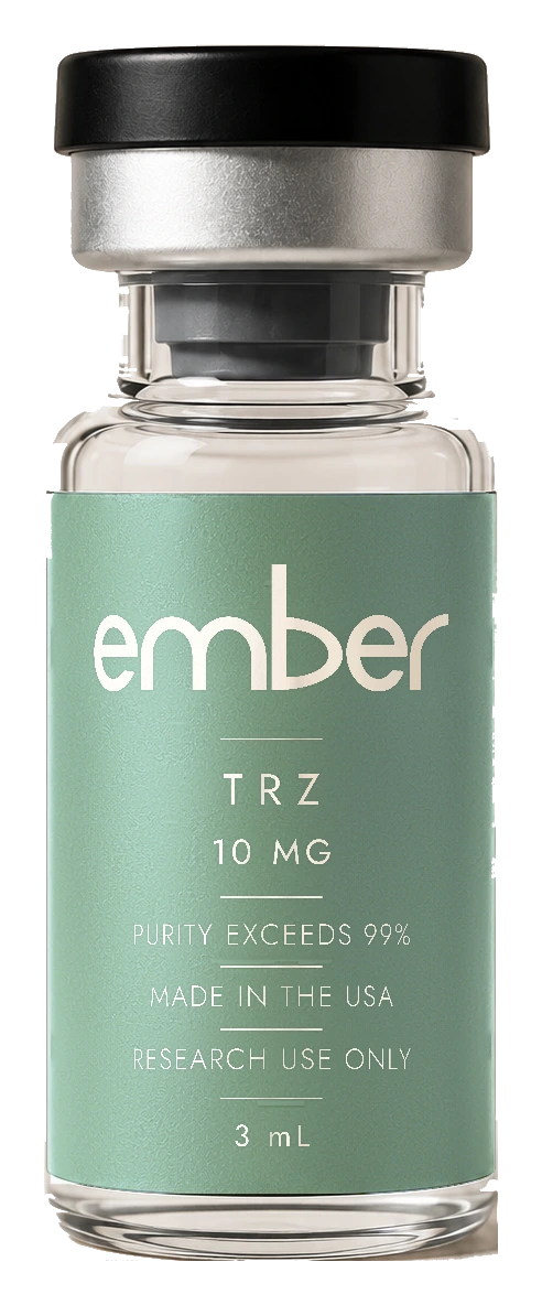 EMBER TRZ 10 MG research vial, transparent background